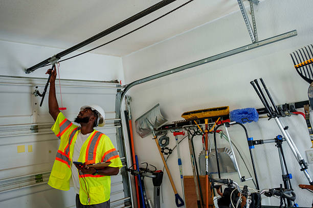 Professional Garage Door Panel Replacement technician working in Tome, NM